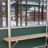 Standardbench on brackets in weather shelter