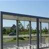 Sharp Plaza Single, glazed back with bicycle stand Arc, 9-meters roof